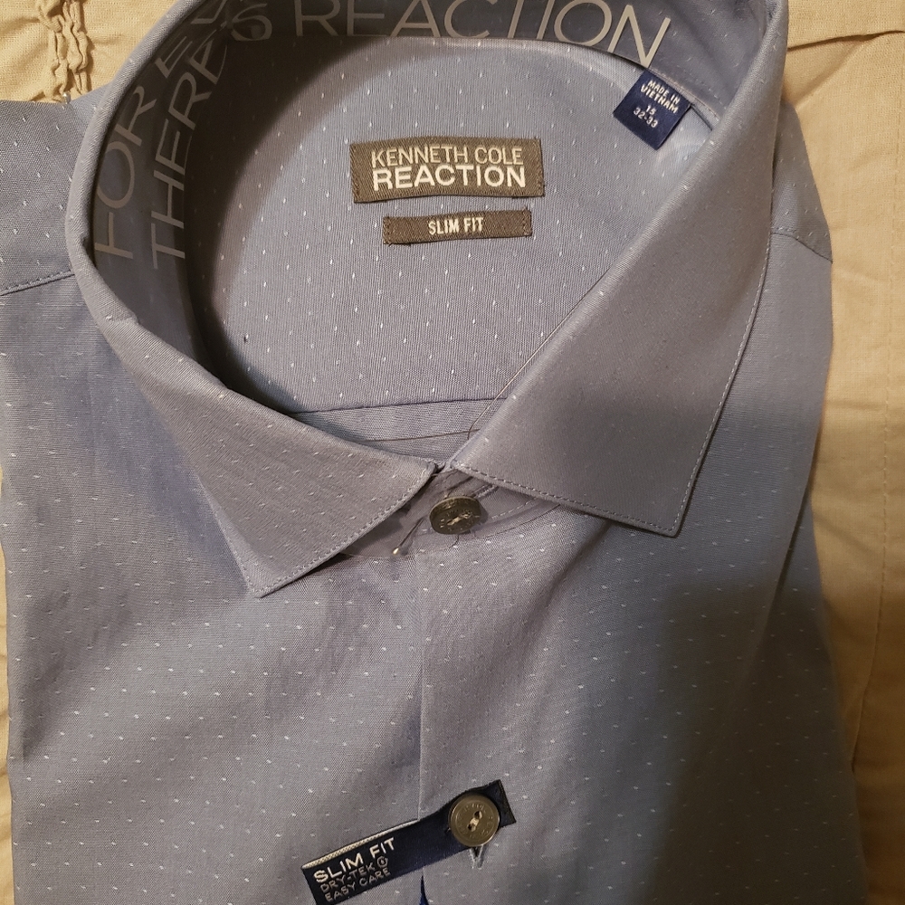 Kenneth Cole Mens dress shirt size Medium Blue